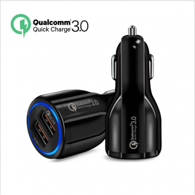 30% Off Amazon Hot Sale Dual Port USB Car Charger Power QC3.0 Mobile Phone Charger for Mobile Phone