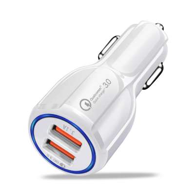 Amazon Best Selling perfect qc3.0 car charger dual usb ports car fast charger for iPhone/smartphones/cellphone