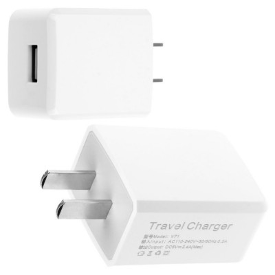 2.4A USB Wall Travel Charger Dual Port Single Port Fast Charger for iPhone